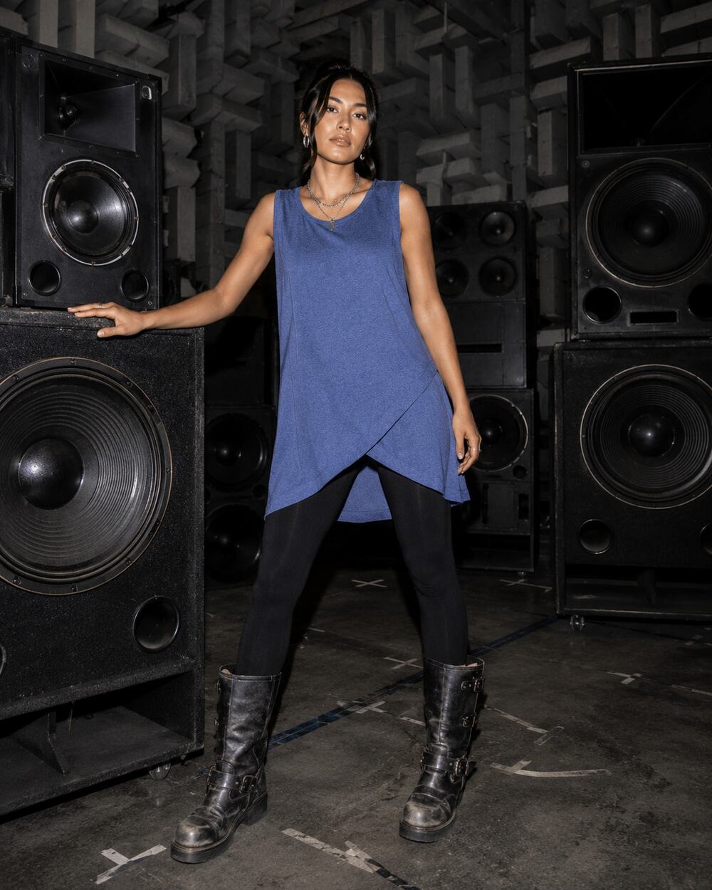 NWT Active Life Blue Tulip Hem Sleeveless Tunic Dress